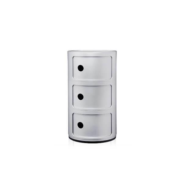 Kartell Componibili Classic - 3 rum - Silver  : Erling Christensen Møbler