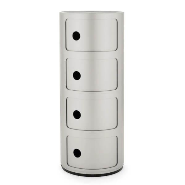 Kartell Componibili Classic - 4 rum - Silver  : Erling Christensen Møbler