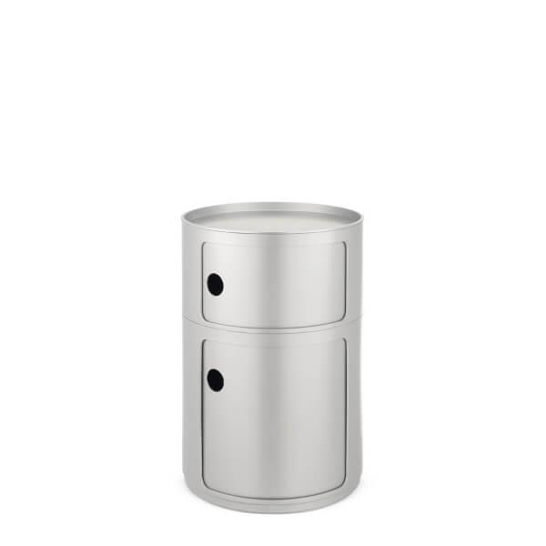 Kartell Componibili Classic - Ø42 cm - Lav - 2 rum - Silver  : Erling Christensen Møbler