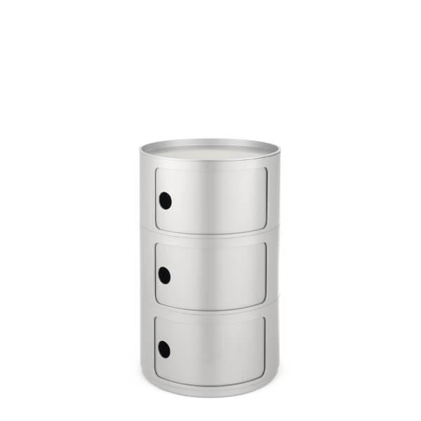 Kartell Componibili Classic - Ø42 cm - 3 rum - Silver  : Erling Christensen Møbler