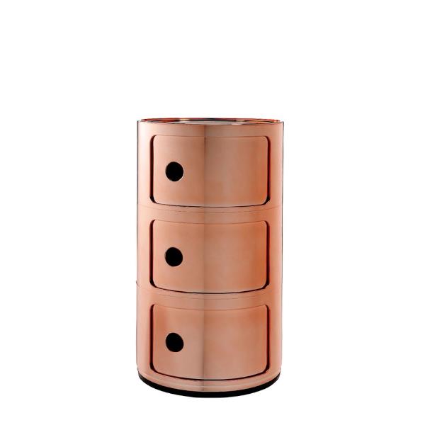 Kartell Componibili Metal opbevaringsmøbel - 3 rum - kobber  : Erling Christensen Møbler