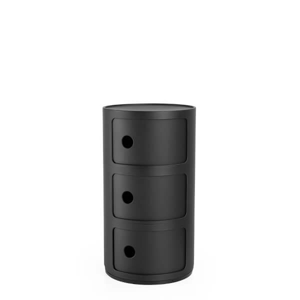Kartell Componibili Recycled - 3 rum - Black  : Erling Christensen Møbler
