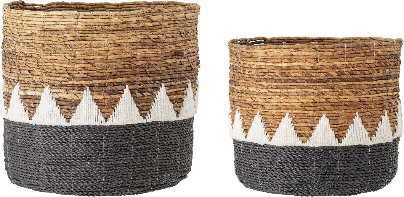 Opbevaringskurve Creative Collection Naimi  -  2-pak håndflettede bananbladskurve Ø41 x H38 cm natur