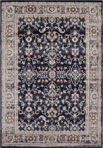 Gulvtæppe Loomery Florence 230x160 cm polypropylen marineblå/beige orientalisk mønster