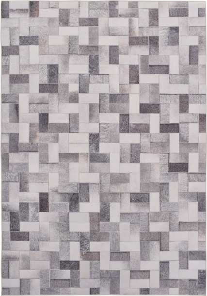 Gulvtæppe Loomery Nova dots 160x230 cm grå polyester patchwork