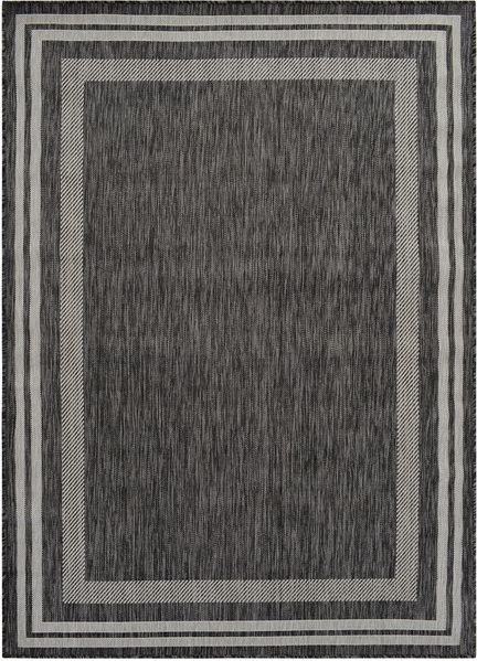Gulvtæppe Loomery Terrace 80x250 cm småsten/lysegrå fladvævet polypropylen indendørs/udendørs
