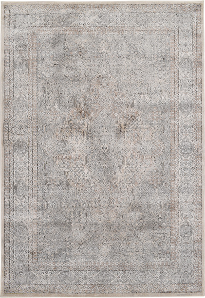 Gulvtæppe Loomery Oregon 80x150 cm beige polyester med 8 cm luksusluv tidløst mønster
