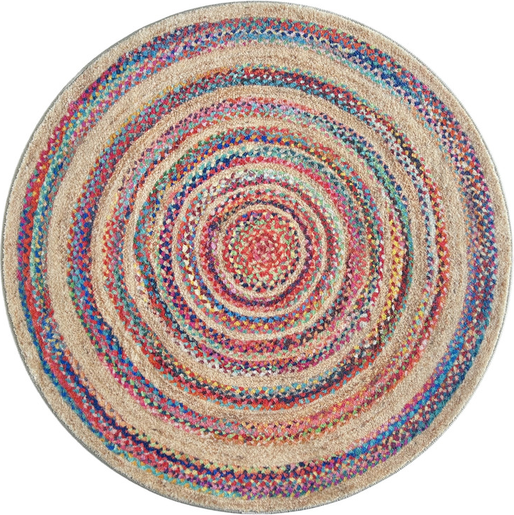 Gulvtæppe Loomery Brady rund Ø150 cm beige multi polyester