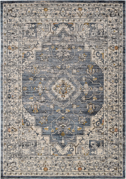 Gulvtæppe Loomery Troye 170x120 cm blå polyester 8 cm løkkehøjde