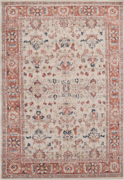 Gulvtæppe Loomery Florence 60Ã230 cm elfenben/rød persermønster blød 8 cm polypropylen løber