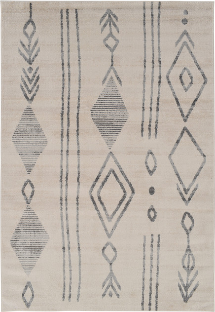 Gulvtæppe Loomery Firenze tæppe 120x170 cm elfenben/beige geometrisk mønster polypropylen