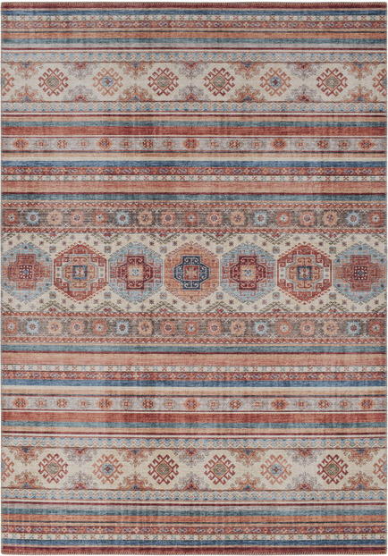 Gulvtæppe Loomery Fenix multifarvet 80x150 cm fløjlsgarn vintage-look