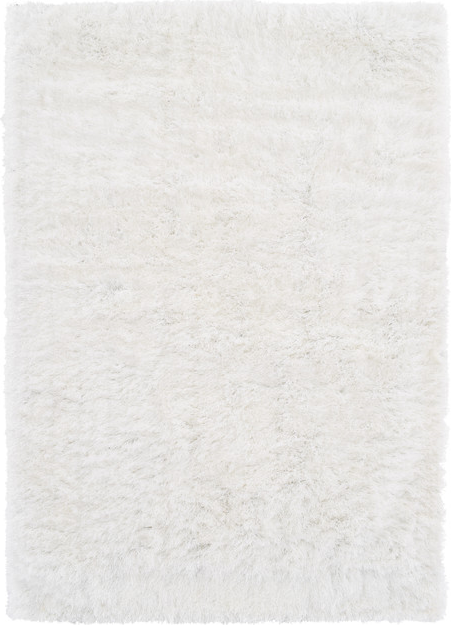 Gulvtæppe Loomery Soho 170 x 120 cm hvid polyester langhåret shaggy tæppe