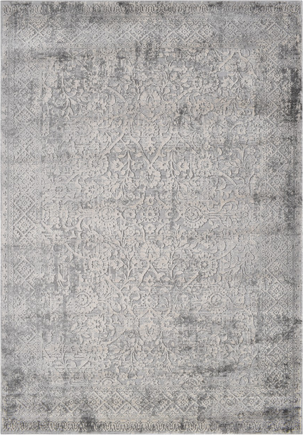 Gulvtæppe Loomery Invista 160x230 cm grå varmefikseret polyester med vintage-inspireret mønster