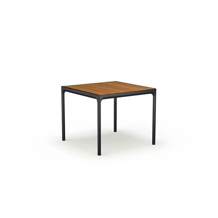 HOUE - FOUR havebord 90x90 cm - Bambus - Black  : Erling Christensen Møbler