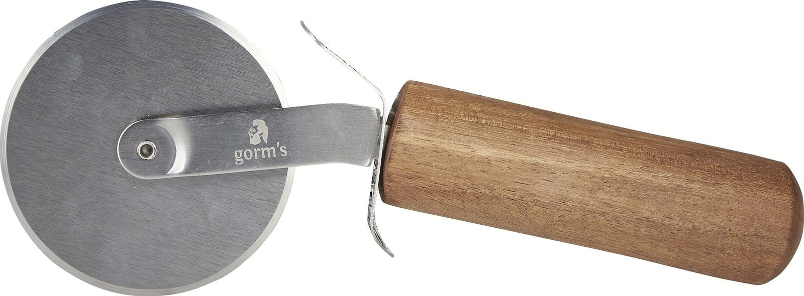 Pizzahjul GORMS-serien  -  pizzaskærer i rustfrit stål & akacietræ Ø6,5 cm L19 cm natur