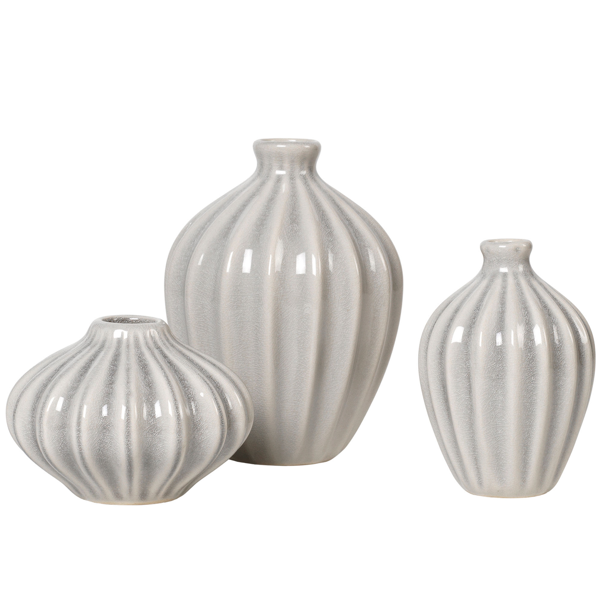 Broste Amalie Vase, Rainy Day Grey, 3 stk.