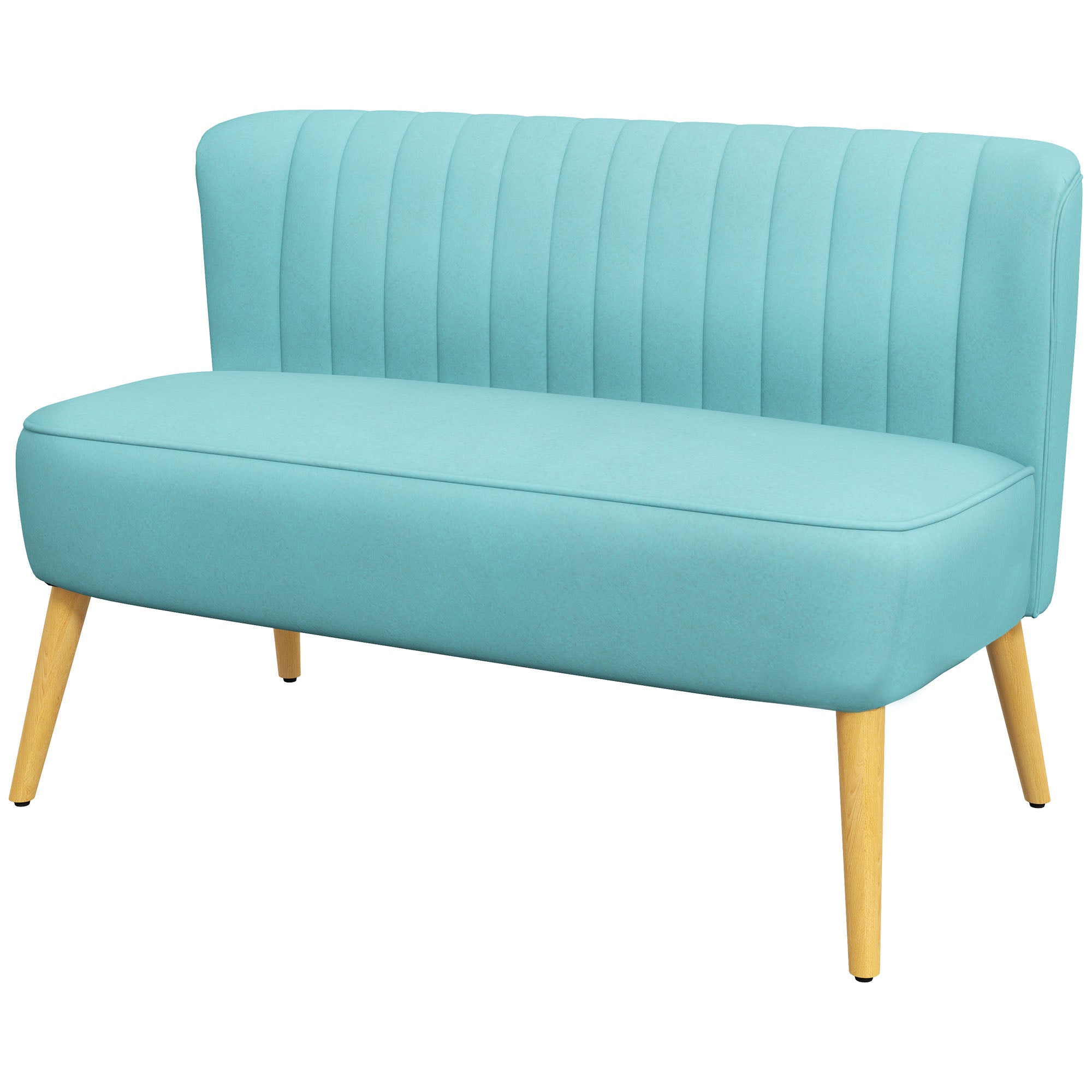 Retro design 2-personers sofa, træben, 117 cm x 56,5 cm x 77 cm, grøn