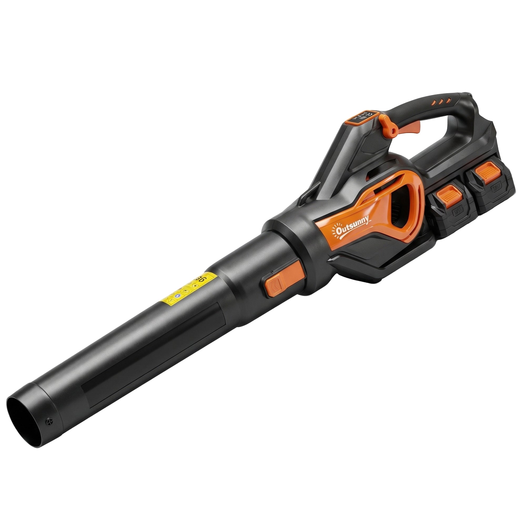 20V batteridrevet løvblæser/støvsuger med 2 x 4,0 Ah batterier og oplader, Turbo Boost, blæsehastighed på 162,7 km/t