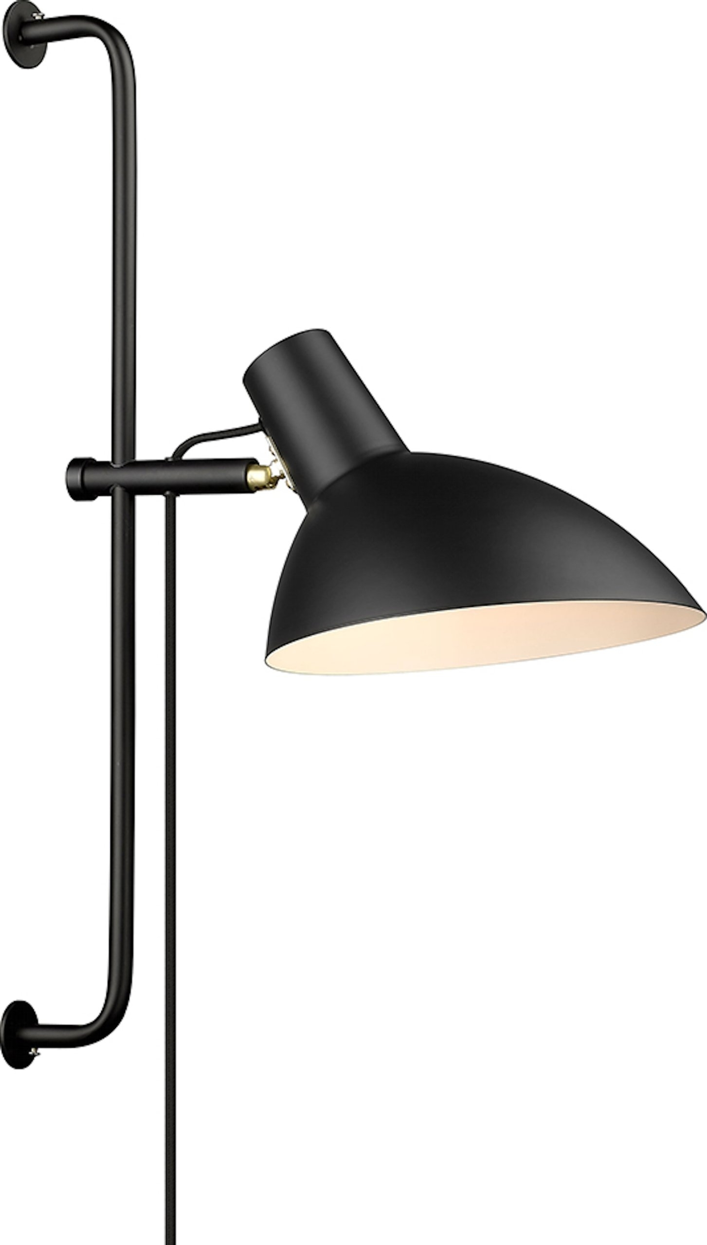 Indendørs væglampe Halo Design Metropole Ø23,4xH52 cm mat sort laserskåret metal med hvid inderskærm og roterbar skærm
