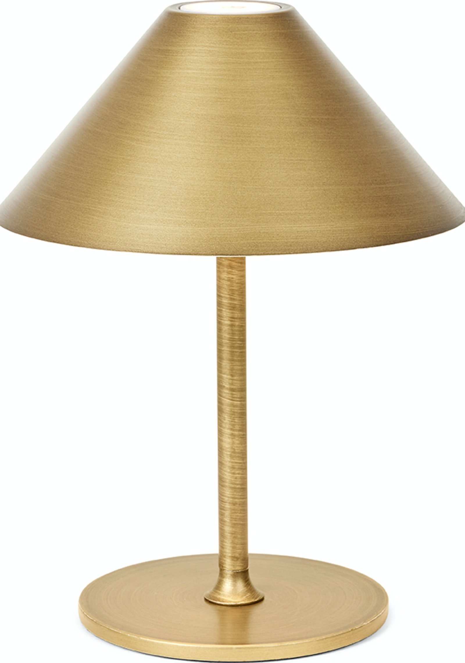 Bordlampe Halo Design Hygge i messing med genopladelig LED IP54 Ø15 x H19 cm