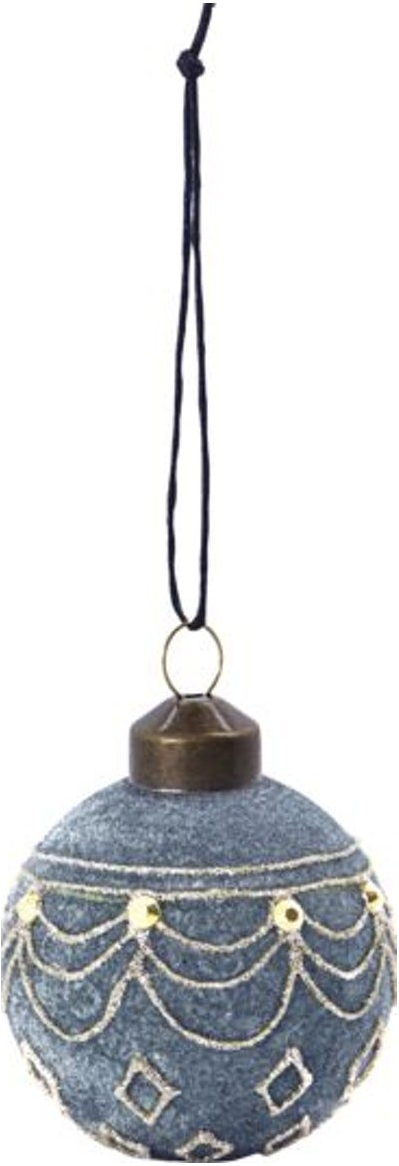 Julekugle House Doctor Ornament Velour grøn Ø5,5 cm