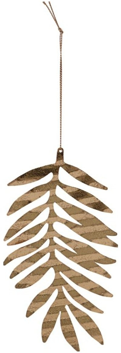 Juleornament House Doctor Ornament i valset jern messing bladform 9Ã15 cm