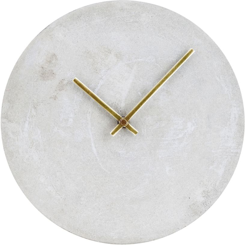 Vægur House Doctor Watch Ø28 cm minimalistisk betonur med messingvisere