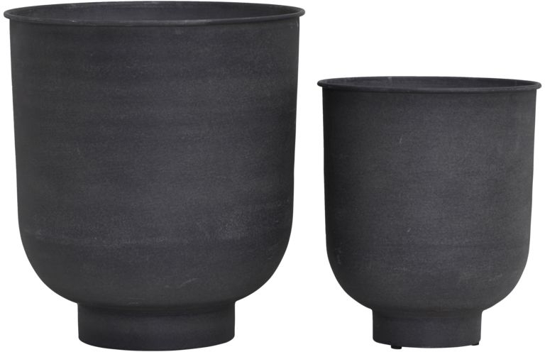 Urtepotter og krukker sæt 2 House Doctor Vig grå jern Ø40 x H45 cm