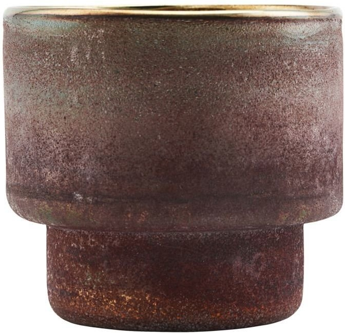 Fyrfadsstage House Doctor Forrest brun glas lysestage Ø10xH9 cm