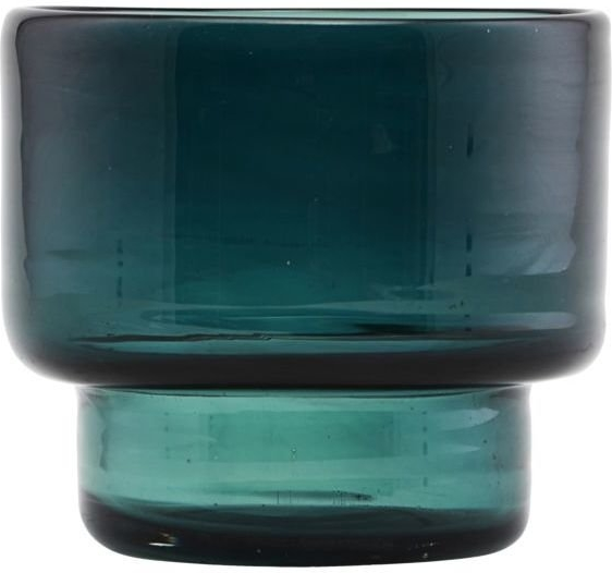 Fyrfadsstage House Doctor Mute i glas blå/grøn Ø10 x H9 cm