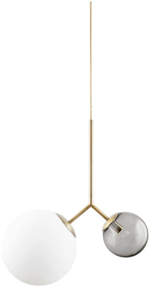 Pendel lampe House Doctor Twis Twice glas metal hvid/grå 70 cm