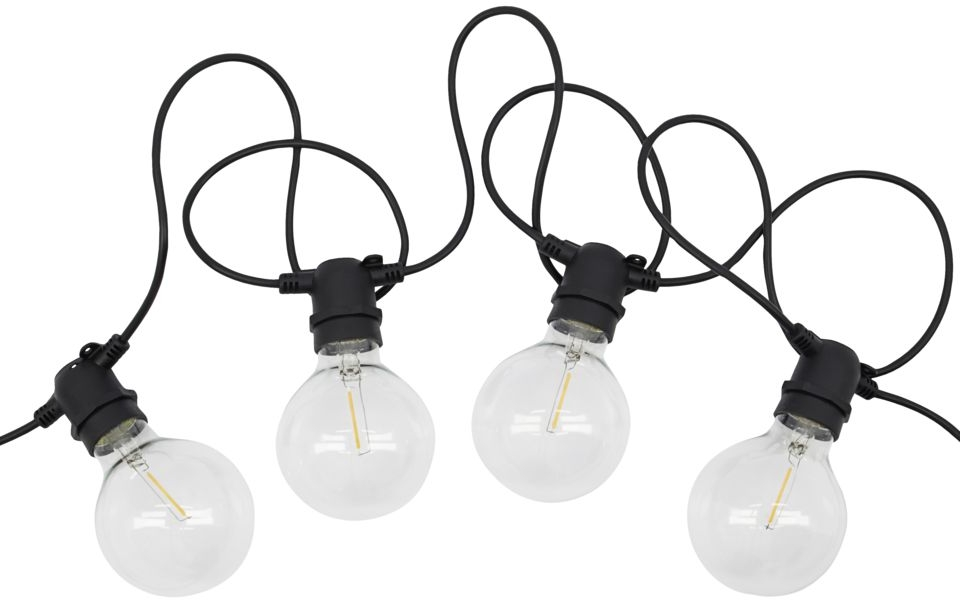 Lyskæde LED House Doctor Function 10,2 m sort med 10 glaspærer