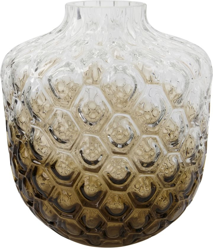 Vase House Doctor Art Deco brun mundblæst glas Ø24 x 31 cm dekorationsvase
