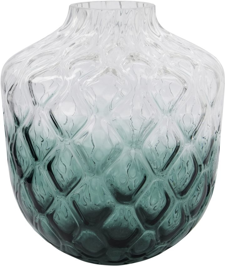 Vase House Doctor Art Deco dekorationsvase i mundblæst glas grøn gradient Ø24 x H31 cm