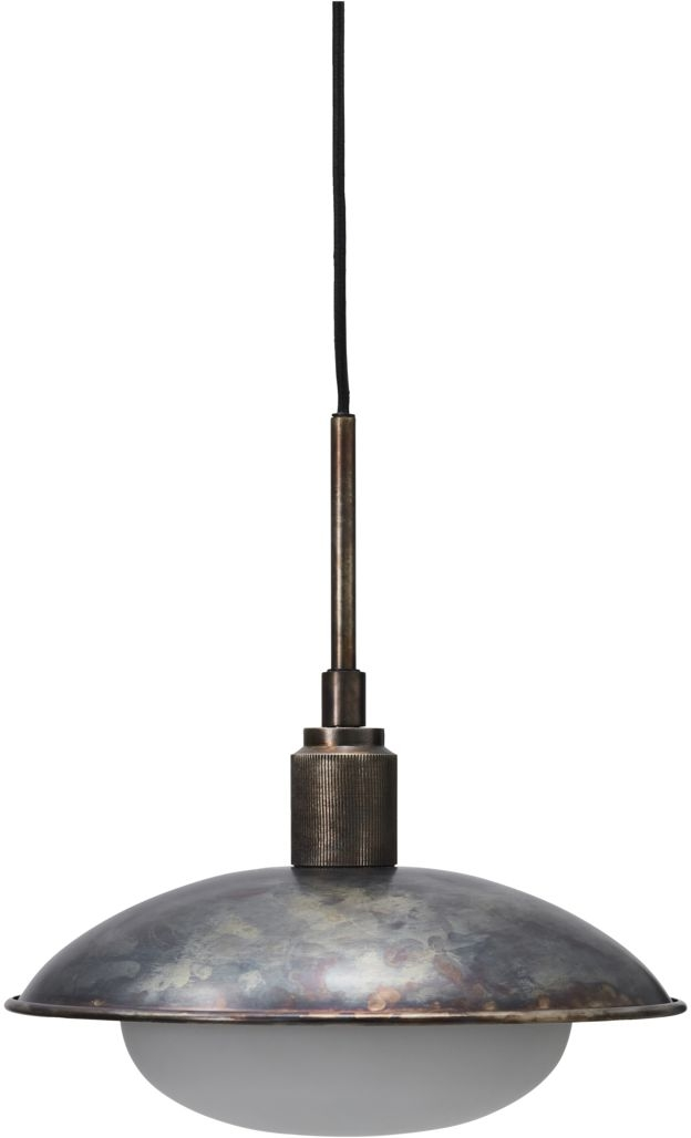 Pendellampe House Doctor Boston antik brun Ø32 x H7 cm jern/glas med diffuser og 3 m ledning