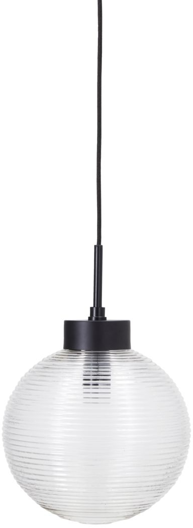 Pendellampe House Doctor Gaia Ø25Ã39 cm klar rillede glas jern stofledning