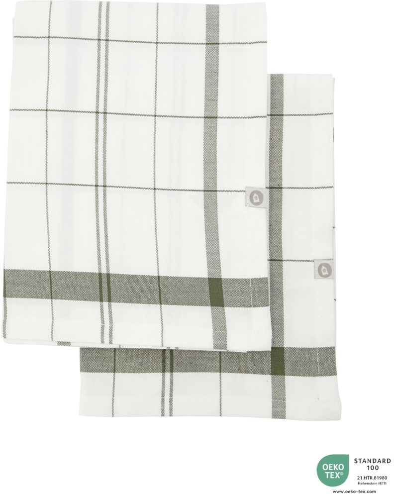 Viskestykker/opvaskeklude sæt 2 stk House Doctor Chef 55x75 cm grøn bomuld OEKO-TEX