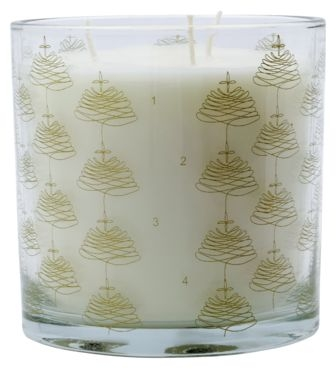 Stearinlys i glas House Doctor Advent guld Ø12 cm
