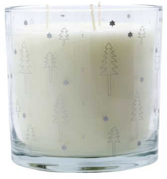 Adventslys i glas House Doctor Advent sølv Ø12 cm 3-væget julelys