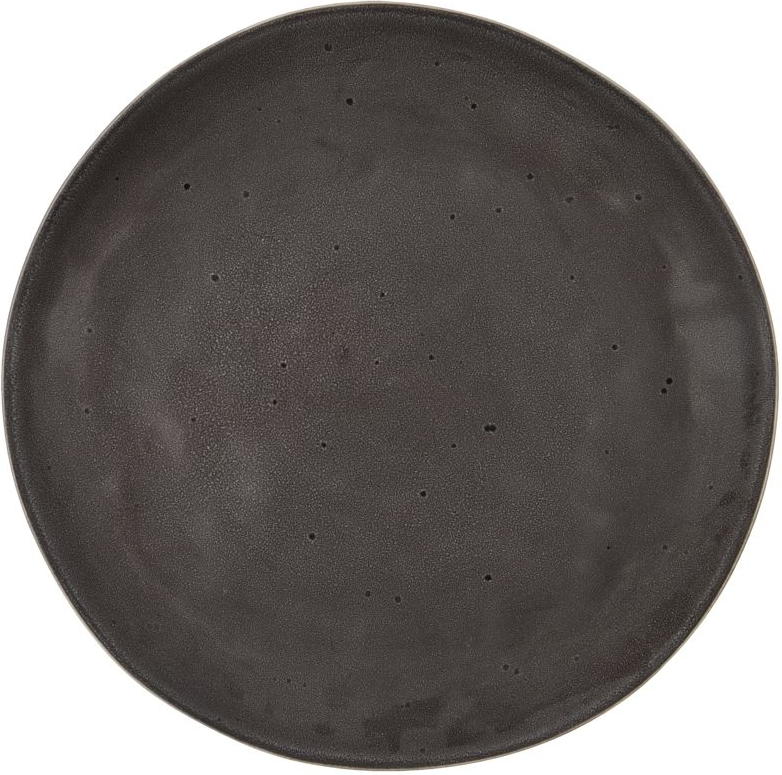 Middagstallerken House Doctor Rustic stentøj mørkegrå med tone-i-tone prikker Ø27,5 cm