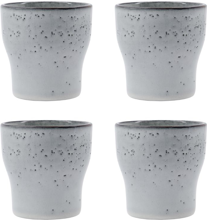 Termokrus House Doctor Liss 4-pak lysegrå stentøj Ø9xH9 cm, kaffekrus, tekop