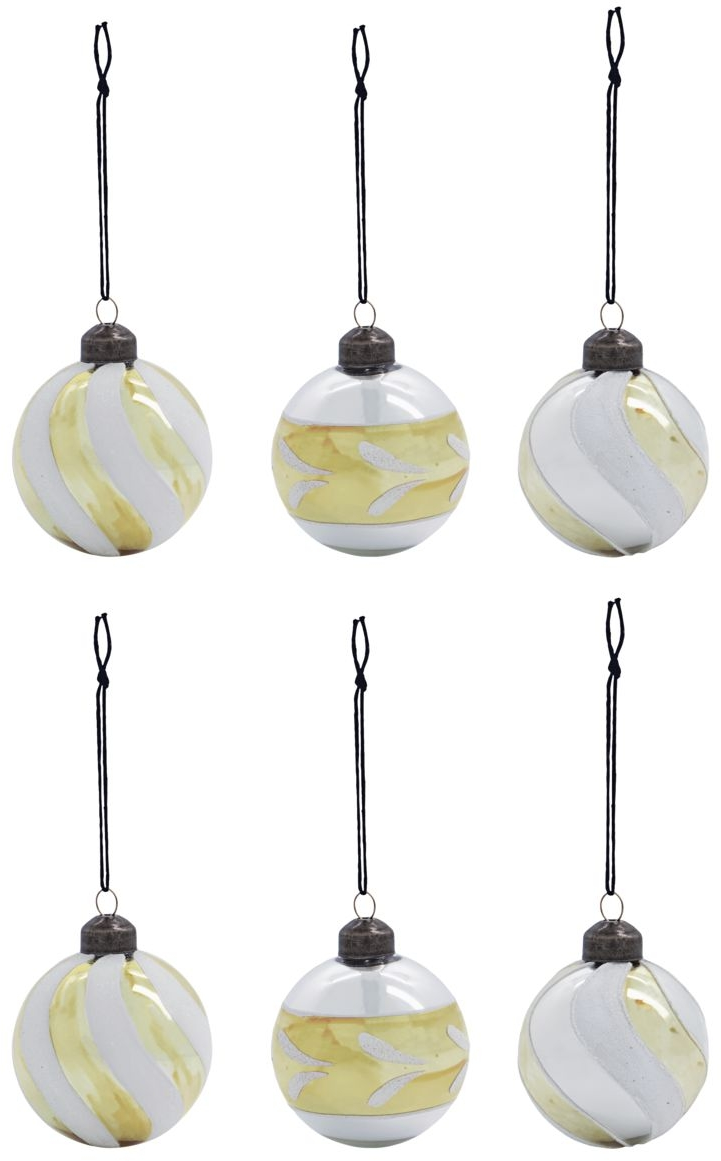 Juleornament House Doctor Glowi guld Ø6 cm glas og metal