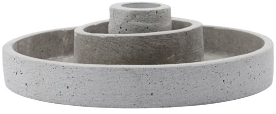 Lysestage House Doctor Daca industriel polystone Ø15Ã4 cm grå