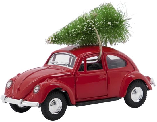 Juledekoration House Doctor Xmas Car julebil i zinklegering og ABS 12,5 cm rød