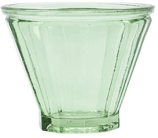 Fyrfadsstage House Doctor Fren i håndlavet grønt glas Ø11,5x9 cm