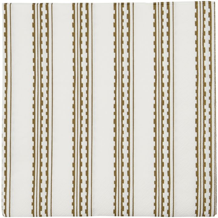 Servietter House Doctor Trace frokostservietter 20x20 cm 40 stk gul/brun med elegant mønster