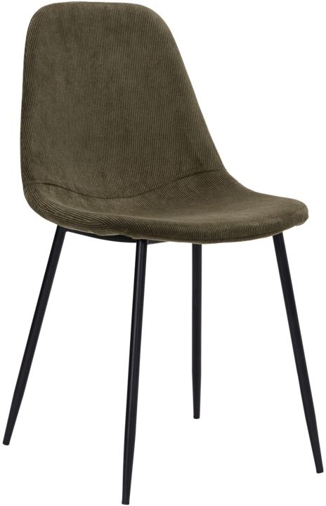 Spisebordsstol House Doctor Found i grøn fløjl med stålstel H83,5xB43xD53 cm