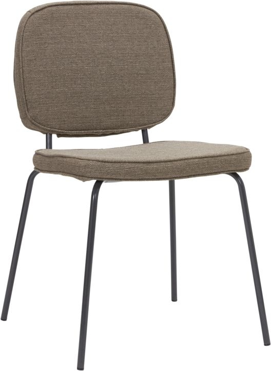 Spisebordsstol House Doctor Carma  -  spisestuestol i mørk sand polyester med stålben