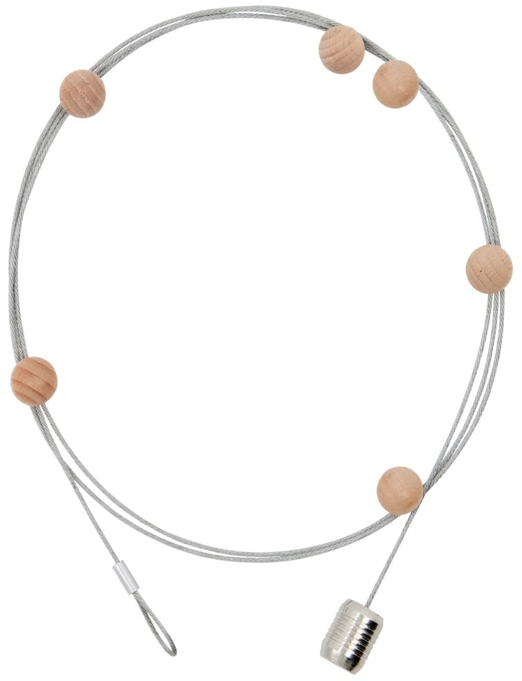 Fotodisplay/billedophæng House Doctor Cable  -  150 cm jerntråd med 6 bøgetræsmagneter natur